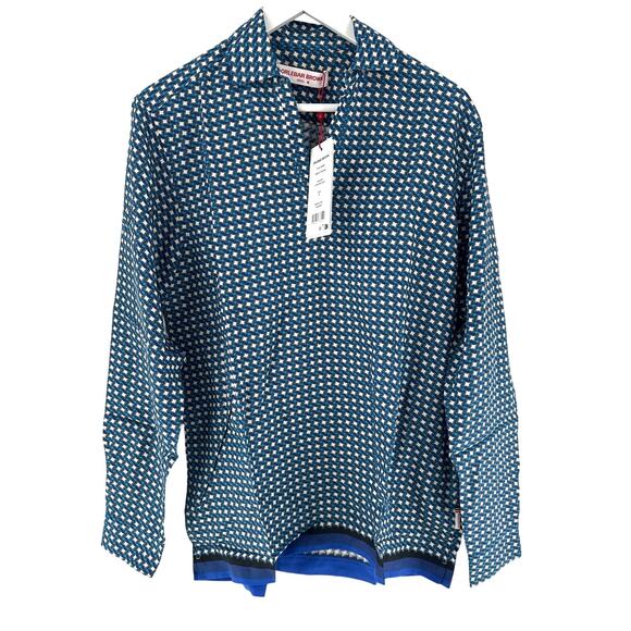 Orlebar Brown Catalina Blue Relaxed Fit Classic Piscina Print Shirt Size M - Picture 5 of 11